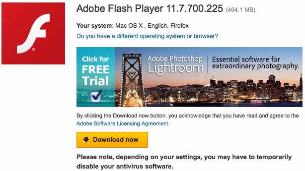 adobe flash player download free mac os x